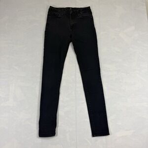 Just Black Women's Skinny Jeans Size 28 Made in USA Black Stretch Denim